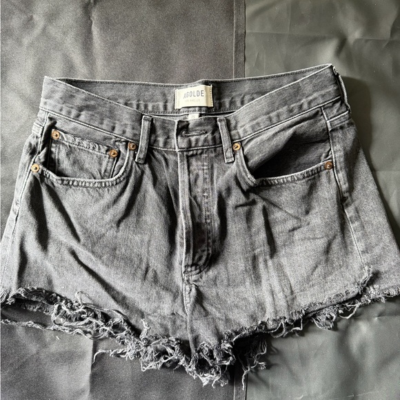 Agolde Charcoal Jean Shorts - Picture 1 of 3